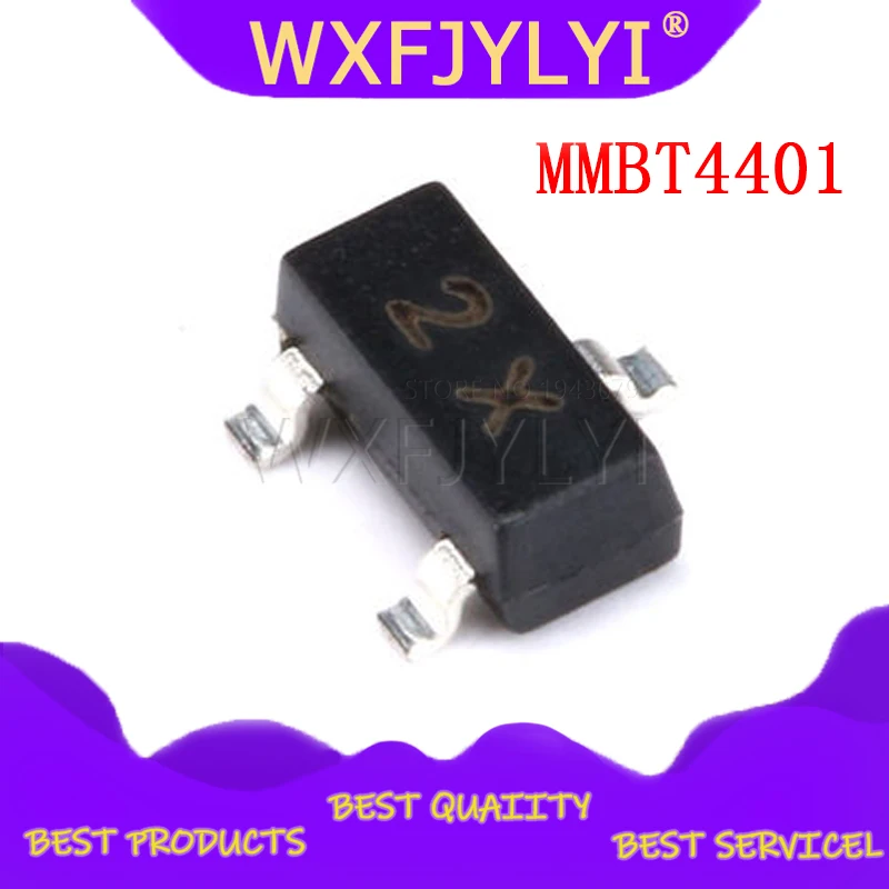 100PCS/Lot MMBT4401 MMBT4401LT1G 4401 2X 600mA 40V SOT-23 NPN SMD Transistor Triode