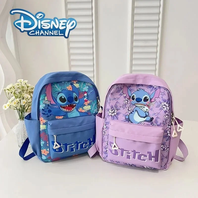 

2025New Disney Lilo and Stitch Backpack Kawaii Cartoon Anime Printed Accessories Storage Bag Children's Casual Shoulder Bag Gift