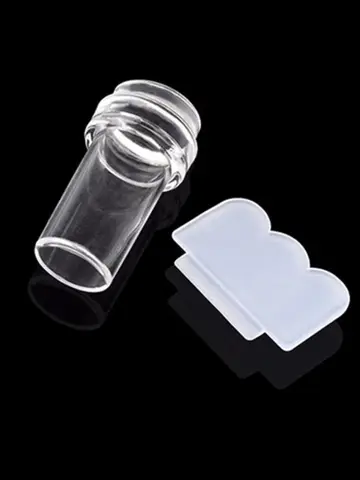 1pcs Transparent Silicone Nail Art Stamping Kit French Design For Manicure Plate Stamp Polish Seal Two Side Stamper Scraper Tool