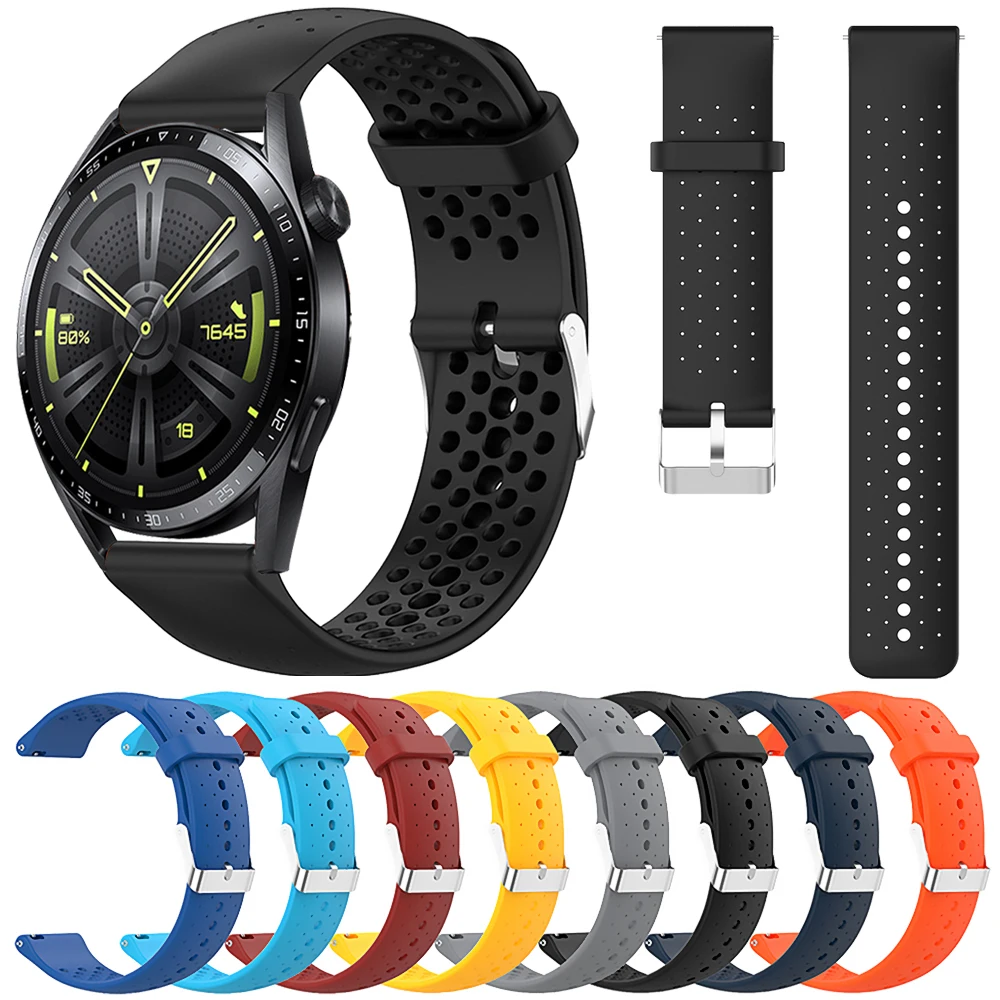 Sport Silicone Band For HUAWEI GT2 Watch Strap 46mm GT3 Watchband Bracelet For HONOR GS Pro Magic Watch 20mm 22mm Belt Wristband