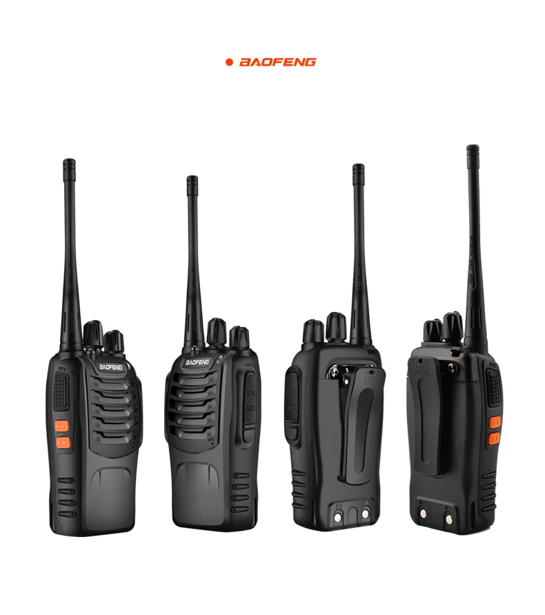 Bao feng-walkie-talkie 2 piezas, radio bidireccional, BF-888S, portátil, potente, botón para teléfono, para caza