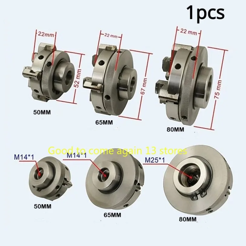 

1pcs Manual Self-Centering Lathe Chuck 3/4 Jaws Wood Lathe Chuck 50/65/80/90/125mm DIY Metal Wood Lathe Accessories Tools