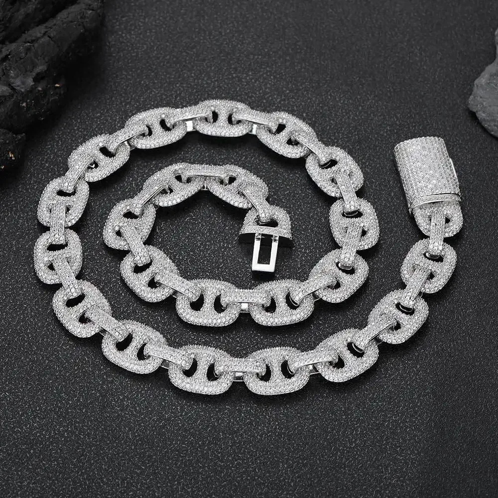 Thick Cuban Chain Hip Hop 16mm Pig Nose Bubble Cuban Zircon Cross-Border Jewelry Hot Sale Accessories Men