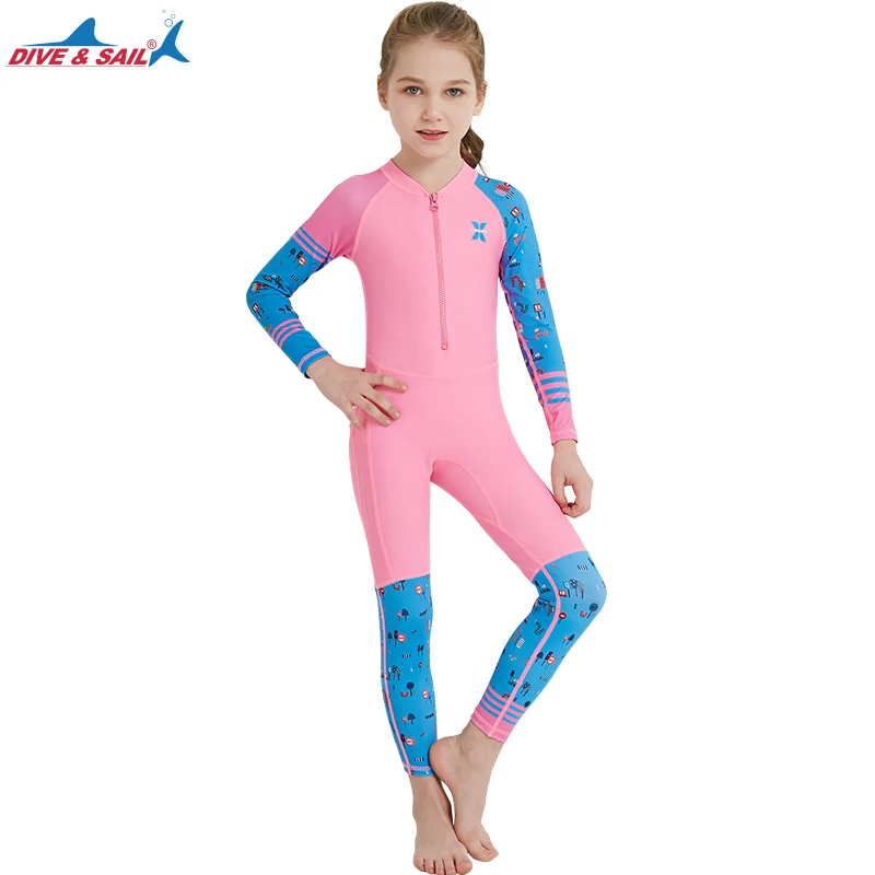 Lycra Dive Skin Kids Boys Front Zipper One Piece Swimsuit UV Protection UPF50+ Full Body Basic Wetsuit Girl Swimming Suit Kids