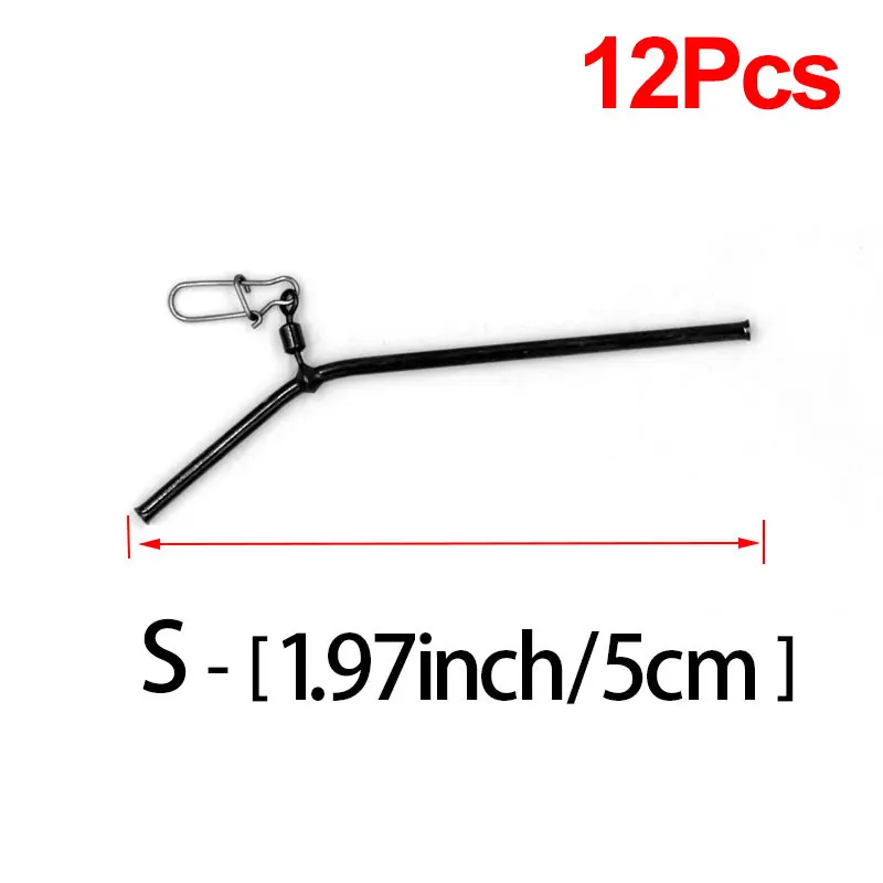 Topranc 12Pcs Anti Tangle Meer Angeln Zubehör Angeln Balance Messing Rohr Stecker L-Form Booms Zubehör Größe 5/7/9/12CM