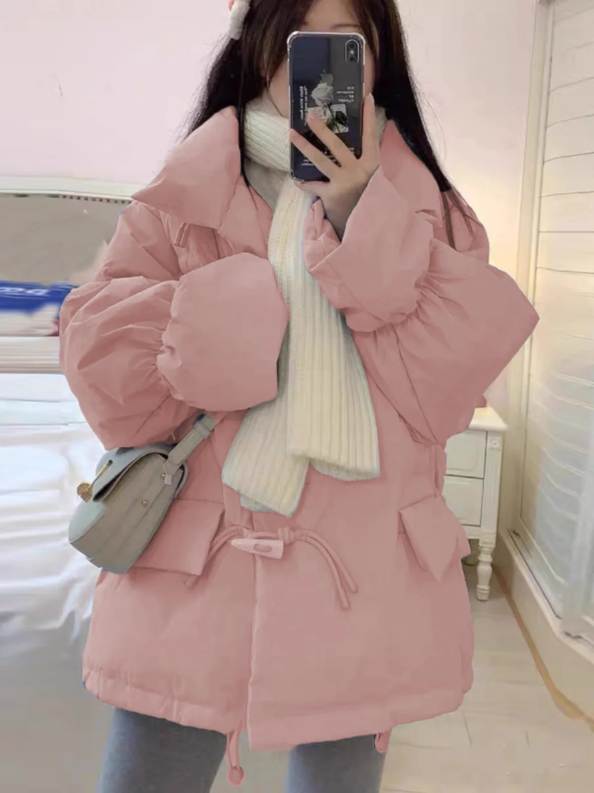 Giacca Puffer Ort da Donna 2025 Nuovo Modello Coreano Ampio Stile Autunno Inverno Cappotto in Cotone con Bottoni