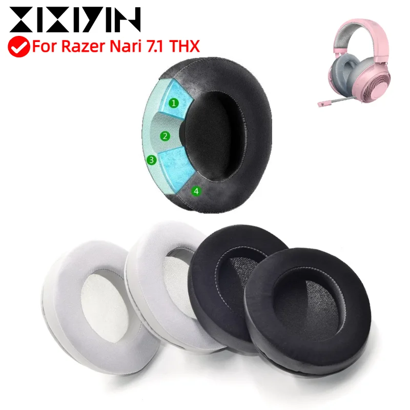 

XIXIYIN Replacement Ear Pads Cushions For Razer Nari 7.1 THX Headphone Soft Memory Foam Pads/Earpads