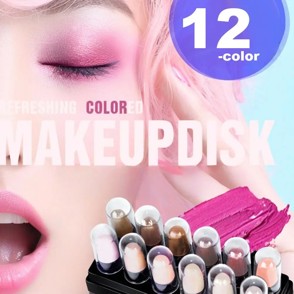 12-colorS Mini Eyeshadow Palette Glitter Gradient Eye shadow Stick Pen Makeup Set Waterproof Shimmer Pink Eyeshadow Sticks