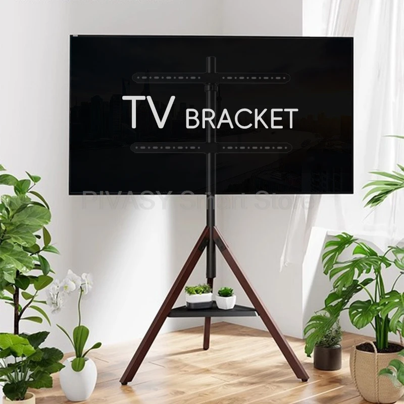 Adjustable Floor TV Stand with Tripod Base Height TV Holder for 32