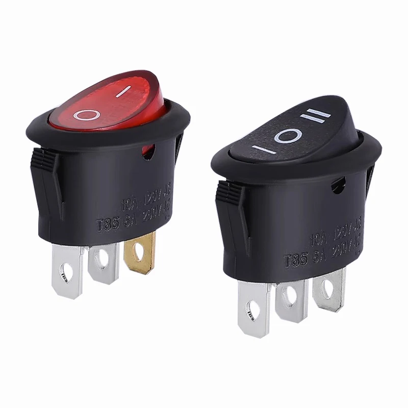 2PCS KCD1 Oval Rocker switch ON-OFF / ON-OFF-ON 2 Pins / 3 Pins Fan / Electric Kettle Switch Power Switch 6A 250VAC / 10A 125VAC