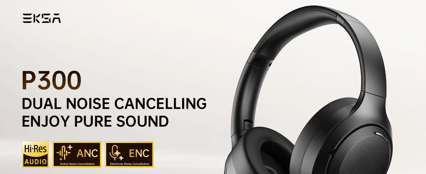 Oneodio EKSA P300 ANC Kabellose Kopfhörer Bluetooth 5.4 Aktive Geräuschunterdrückung über dem Ohr Hochauflösendes HiFi-Headset mit AI ENC-Mikrofon 100H – Detail 1