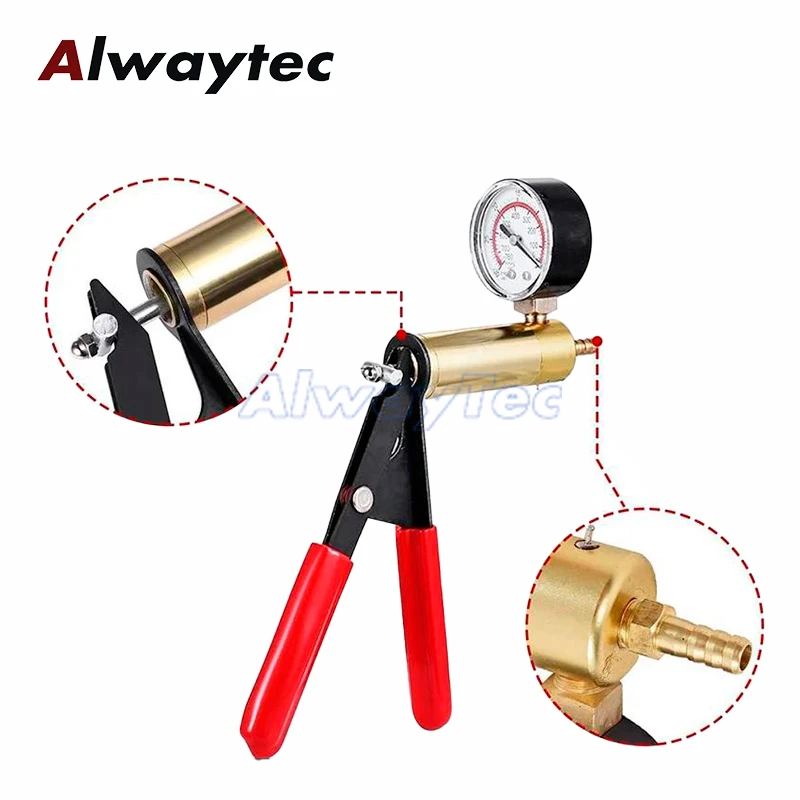Car Manual Brake Bleeder Vacuum Pump Kit Automotive Fluid Tester with Gauge Adapters 2 in 1 Handheld Pistol Test Tools for Car - view 3