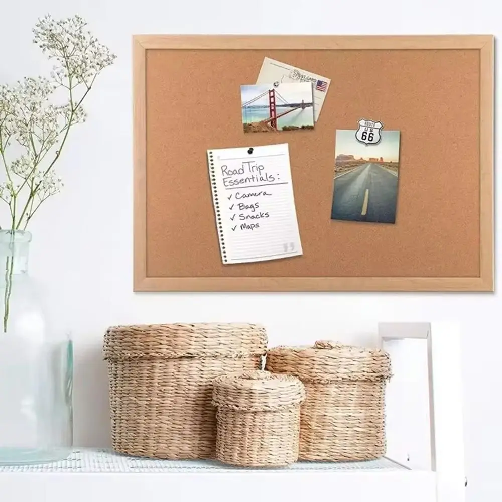 Wooden Frame DIY Cork Display Panel Soft Decorative Memo Bulletin Board Hanging Wood Letter Message Boards Office School