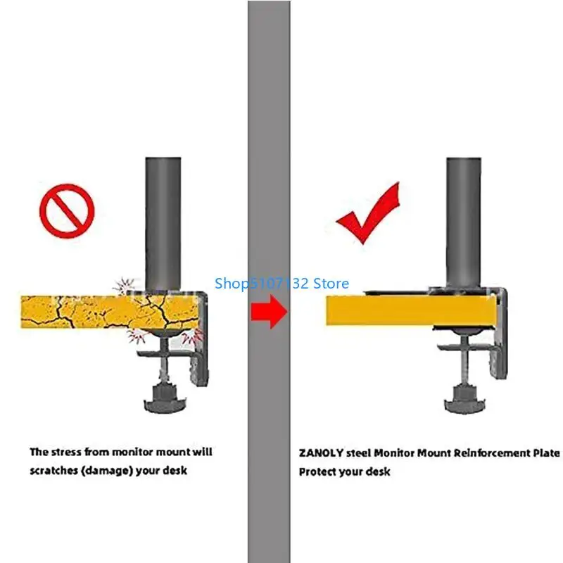 

87HD Monitor Mount Reinforcement Plate for Thin, Glass,Fragile Tabletop Monitor Stand