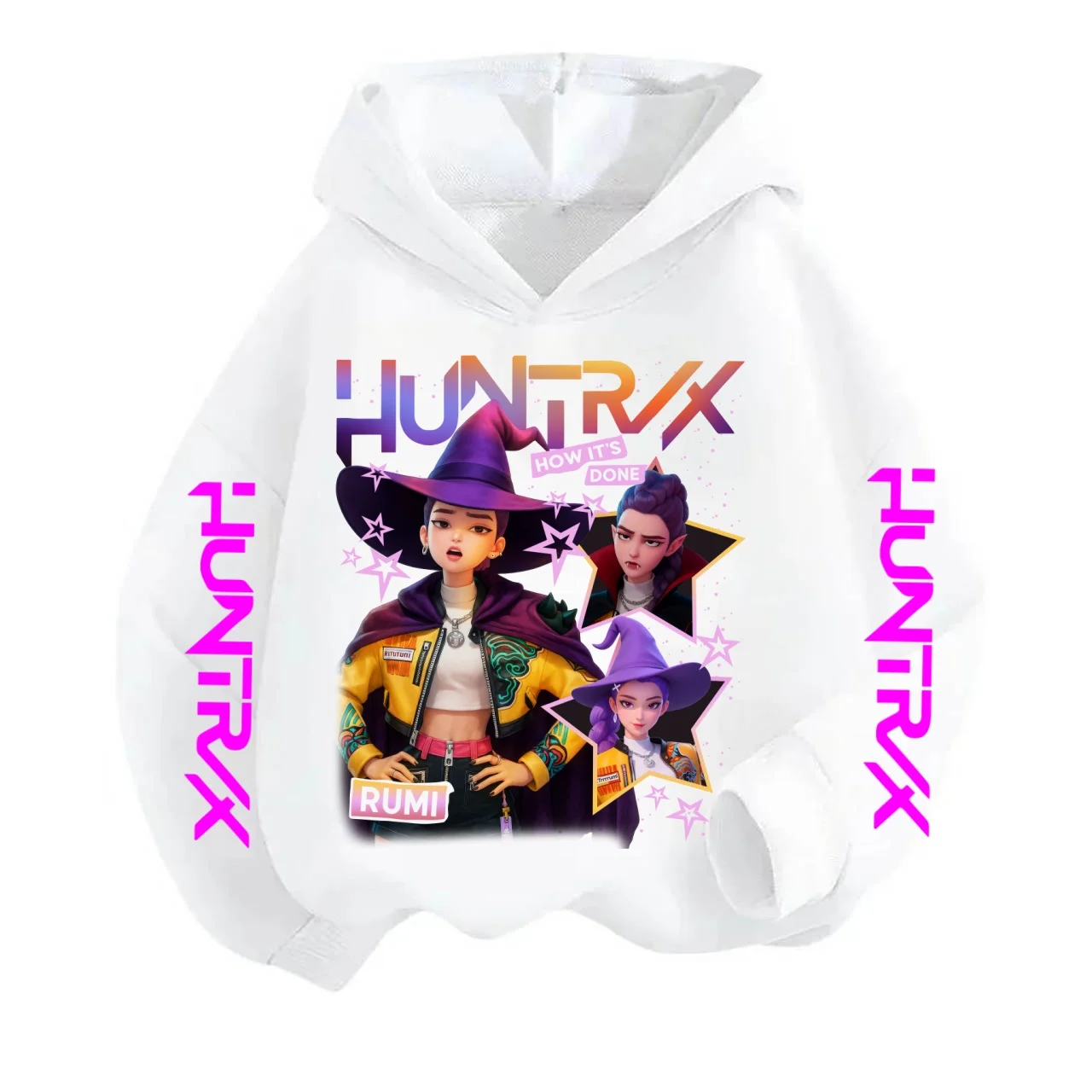 الساحرة هنتر مجموعة زوي تأثيري حلي الفتيات المرأة هالوين ملابس تنكرية للحفلات شيطان هنتر المعبود فتاة مجموعة الأرجواني هوديي غير رسمي