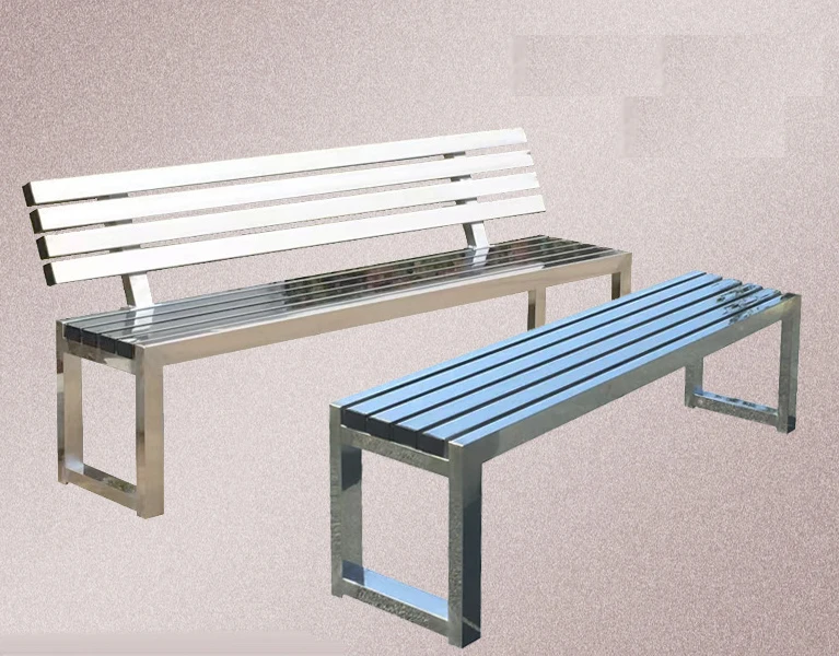 Modern style professional long stainless steel composite park garden courtyard outdoor bench