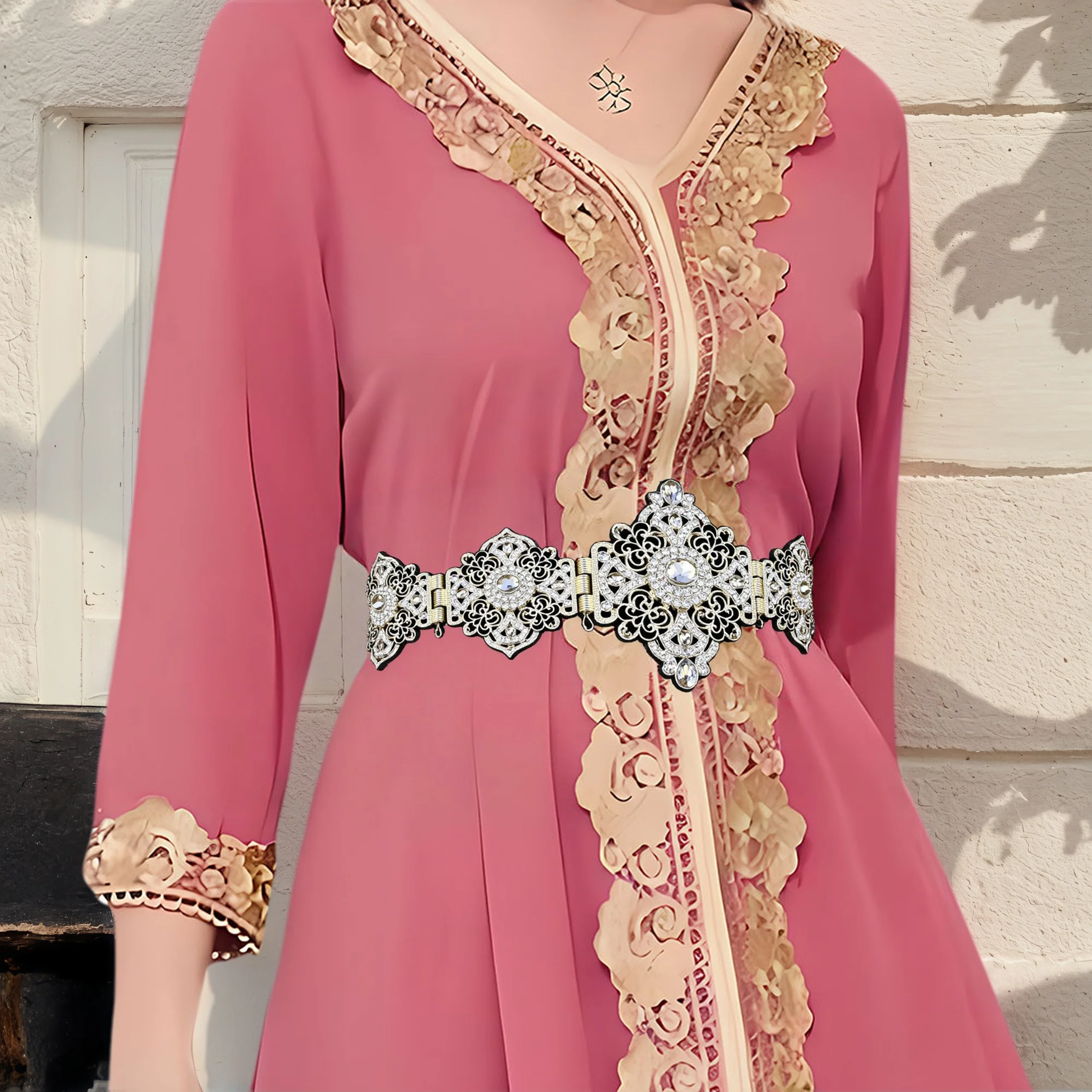 

Sunspicems, золотой цвет, марокканский пояс, свадебное платье, женский пояс цвета шампанского с кристаллами и цветами, цепочка на пояс