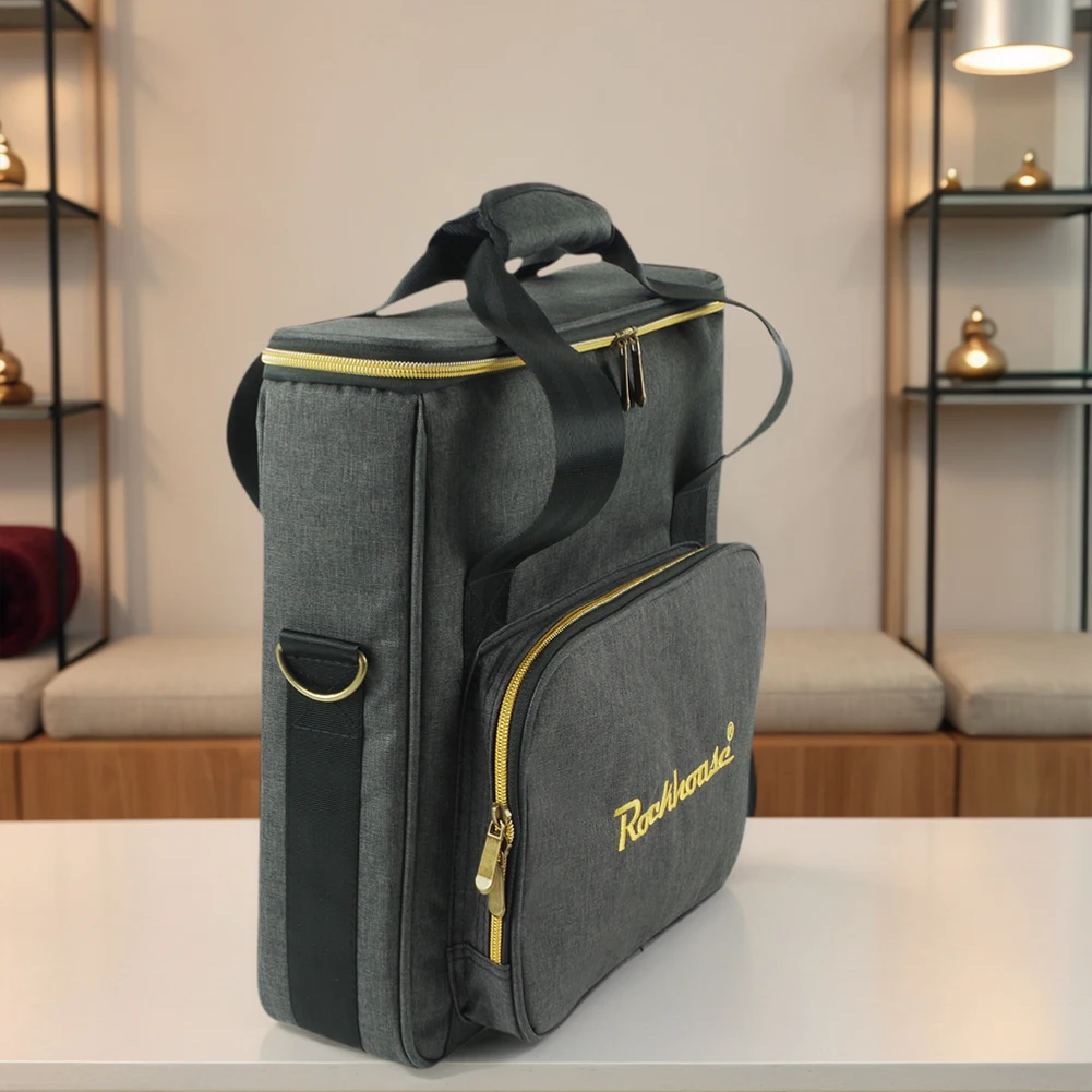 

Portable Record Shoulder Bag Multi-Pocket Vinyl Records Storage Handbag Wear Resist Thicken Padded CD Bag for Music Lovers Gift
