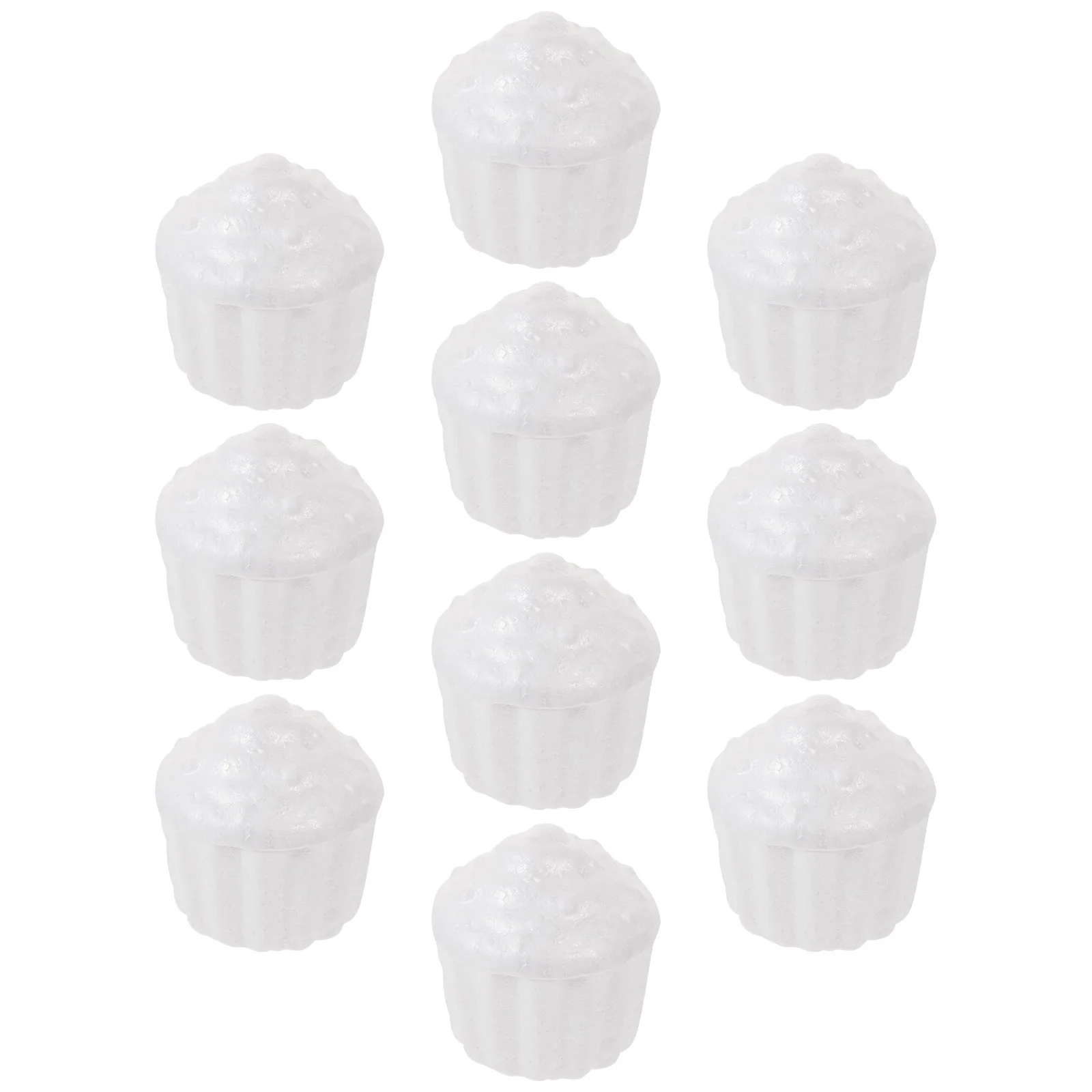 Bolo de espuma de 8cm, artesanato diy para crianças, decoração de festa escolar em casa, celebração de férias de inverno, atividade criativa de imaginação, com 10 peças