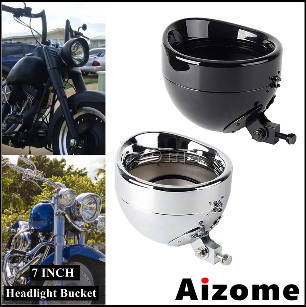 Steel Headlight Bucket Universal Motorcycle 7