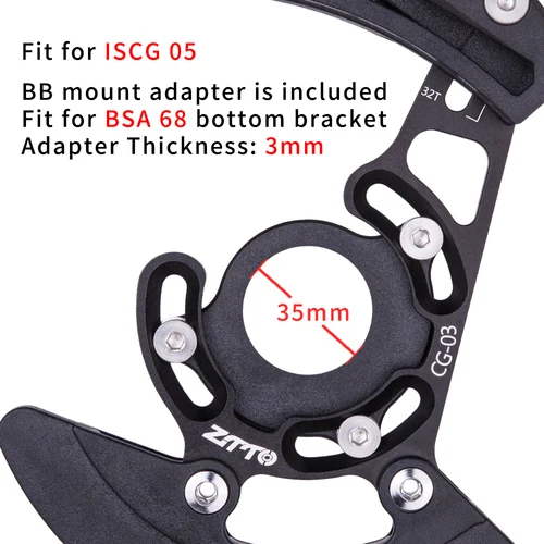 Imagen 2 del producto ZTTO-Guía de cadena de bicicleta ISCG03 ISCG05 BB, Protector de cadena de montaje MTB DH AM, plato guía de cadena 32-38T, 1 sistema de rueda dentada