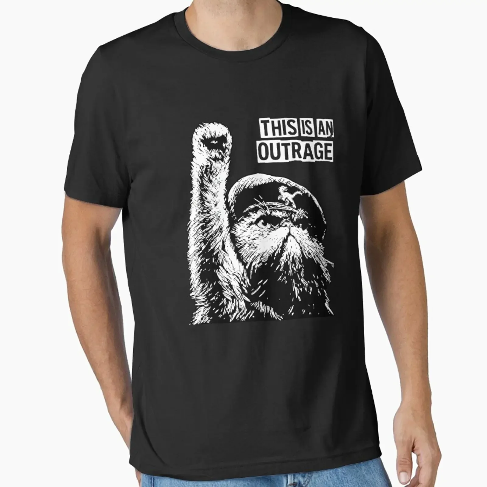 Revolutionary Persian Cat This Is An Outrage Funny Parody Art Essential T Shirt vintage Washed Stylish graphic Breathable homme