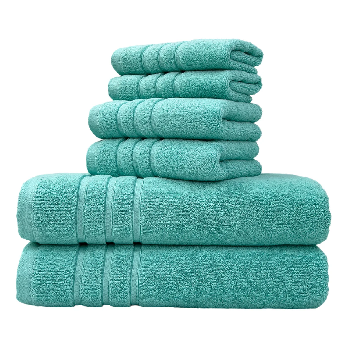 6 Piece Towel Set Highly Absorbent Bathroom 100% Cotton 2 Hand Towels 2 Face Towels 2 Bath Towels Suitable for Hotel Family Set