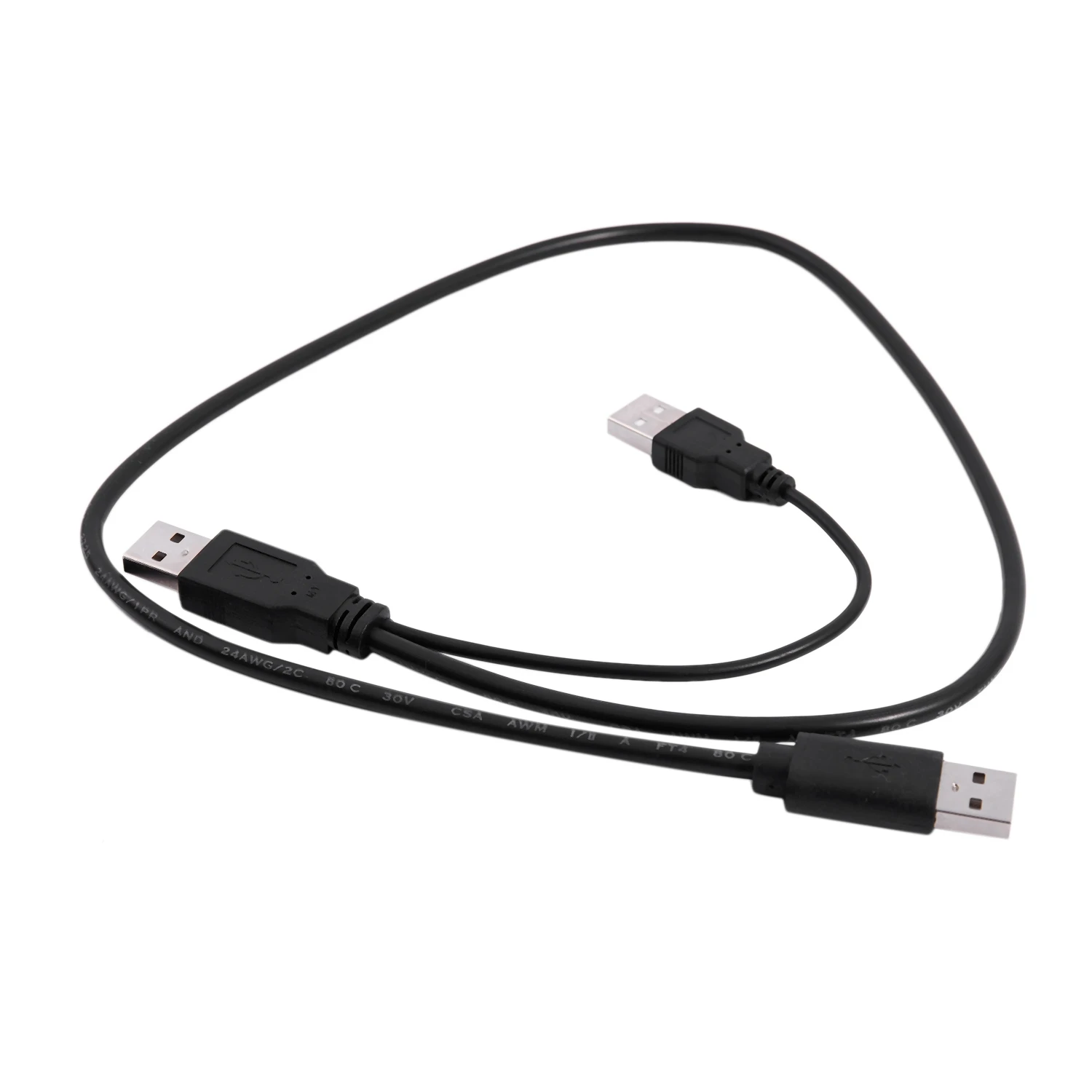 Cable divisor USB 2,0 tipo A macho A Dual, Cable negro