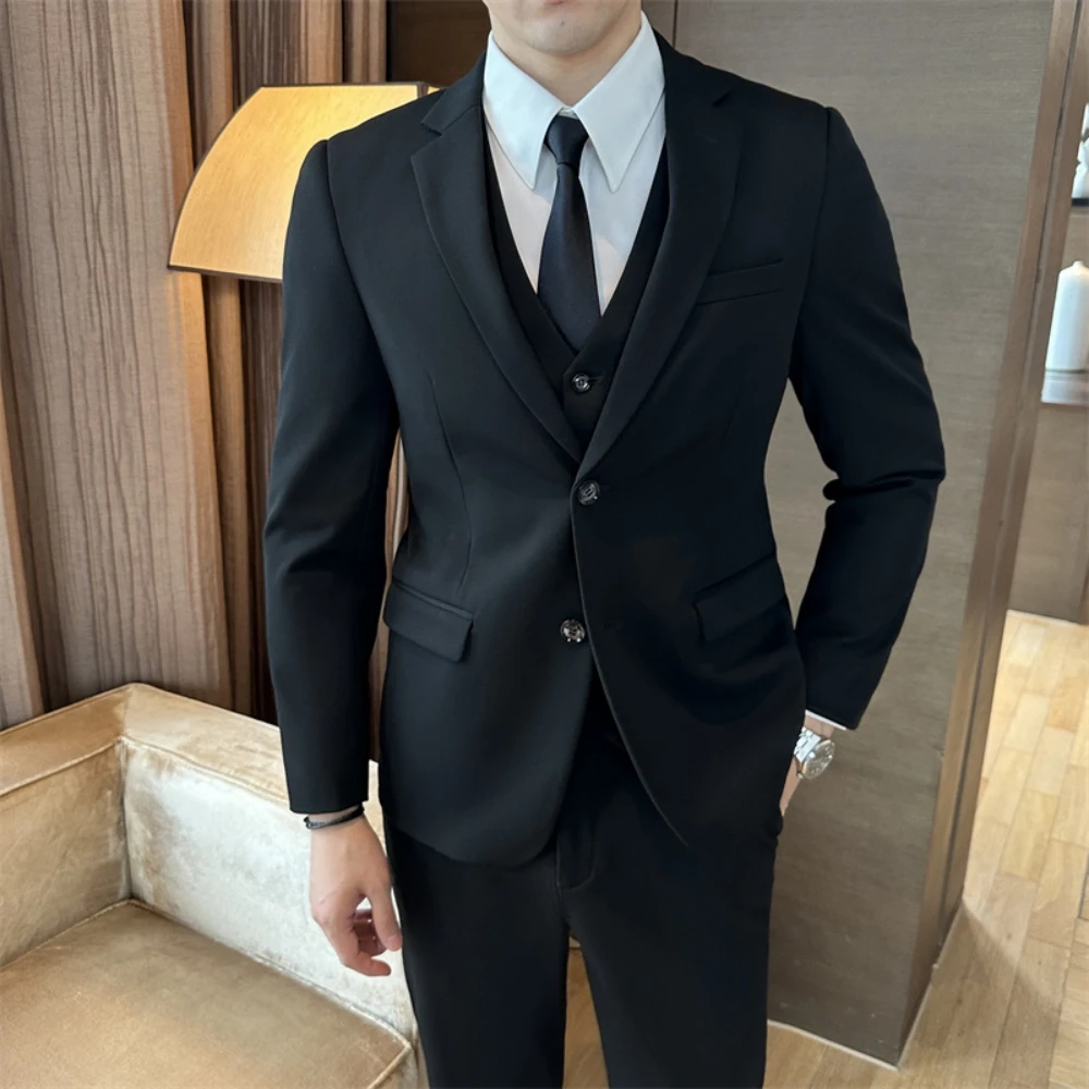 Slim 2026 In Stock Single Breasted Jacket Classy Men's Suit Celebrity Groom Wear One Piece 2 Colors Tuxedo Formal Occasions