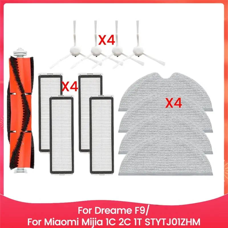 AEE6-For Dreame F9/ Mijia 1C 2C 1T STYTJ01ZHM Main Side Brush Mop Cloth Hepa Filter Efficient Cleaning Spare Parts