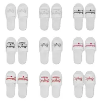 1 Pair Bride Shower Team Bride Wedding Decoration Bridesmaid Hen Party Spa Soft Slippers Ladies Bachelorette Party Supplies