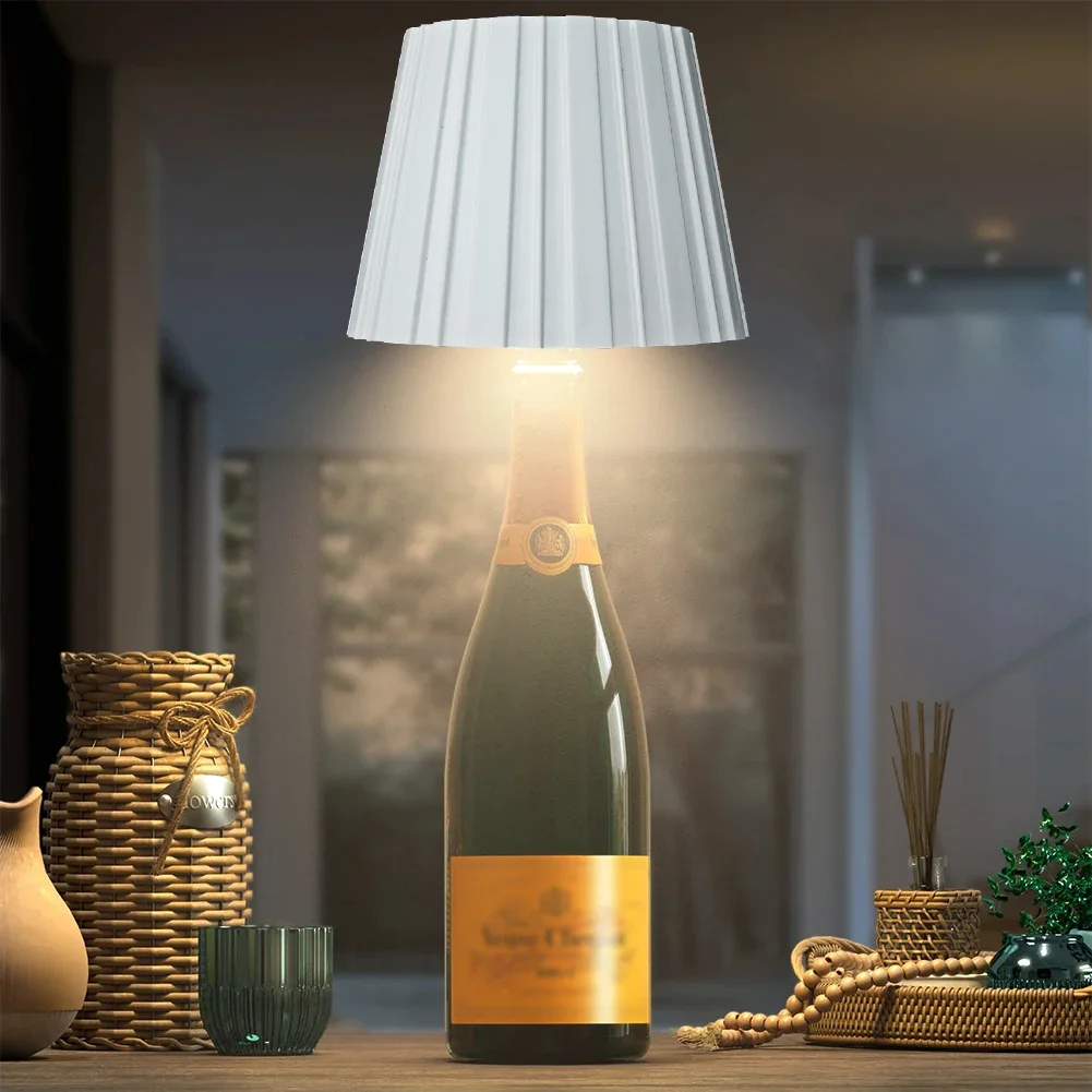 Lampada per bottiglia di vino senza fili Lampada da tavolo con controllo touch 3 colori Lampada per bottiglia a LED con attenuazione per bar Cafe Decorazione per feste con luce per bottiglia di vino