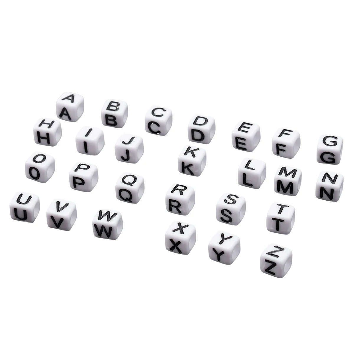 100 個アルファベット文字ビーズアクリルスクエア DIY ジュエリー作成アクセサリー子供工芸英語文字言葉ペンダントビーズ