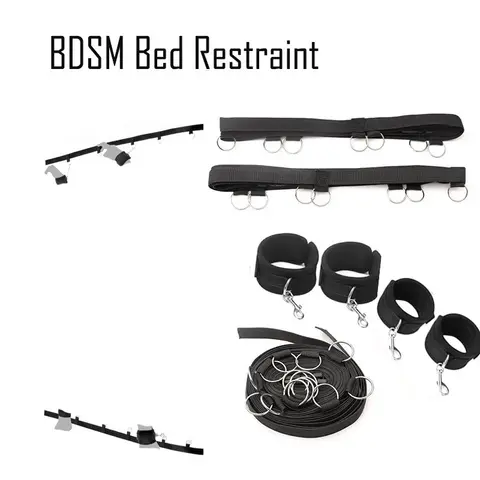 Couple BDSM Bondage Kit Set Bed Restraint sexx Toy Handcuff Ankle Cuff Sets Adult sexx Game Strap Open Thigh Tool Eye Blinder Sets