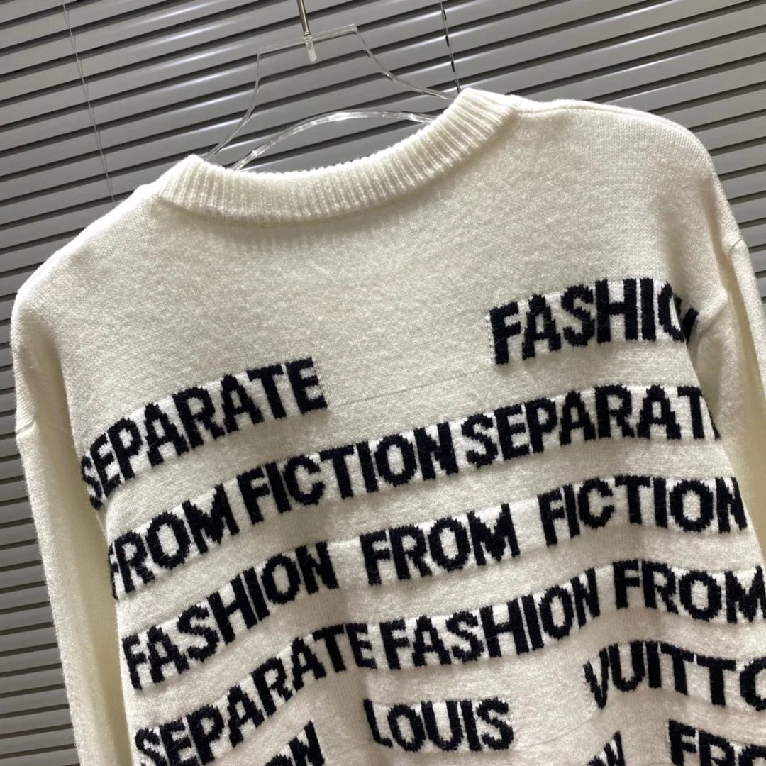 Men's personality trend sweater Men's trend wool Korean winter fashion full printed letter pullover