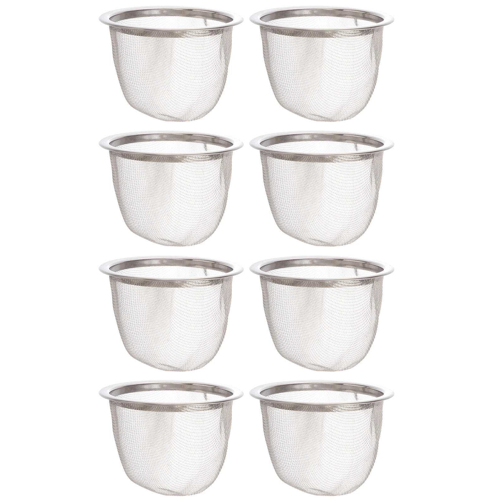 

8pcs Tea Filter Loose Leaf Steeper Fine Mesh Infuser Stainless Strainer Cup Accessory Modern Herb Compatible Kitchen