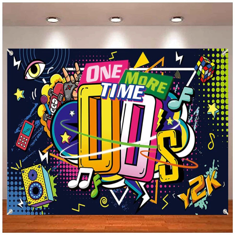 2000s Theme Photography Backdrop Hip Hop Graffiti Back To 00's Party Banner Background Wall Table Decorations Photo Booth Props