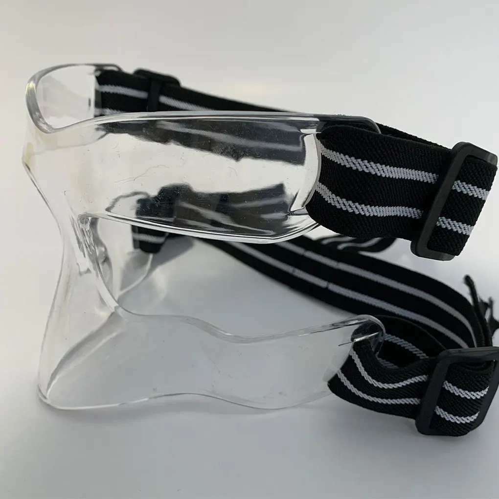 

Transparent Color Adjustable And Flexible Football Nose Guard Mask With Elastic Strap Compact