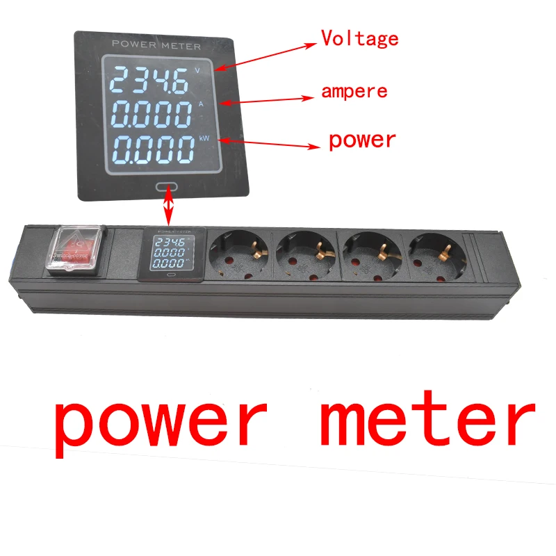 PDU Power Strips Schuko Powerlink box Power amplifier audio 3P Aviation plug 4AC European standard SOCKET Ammeter