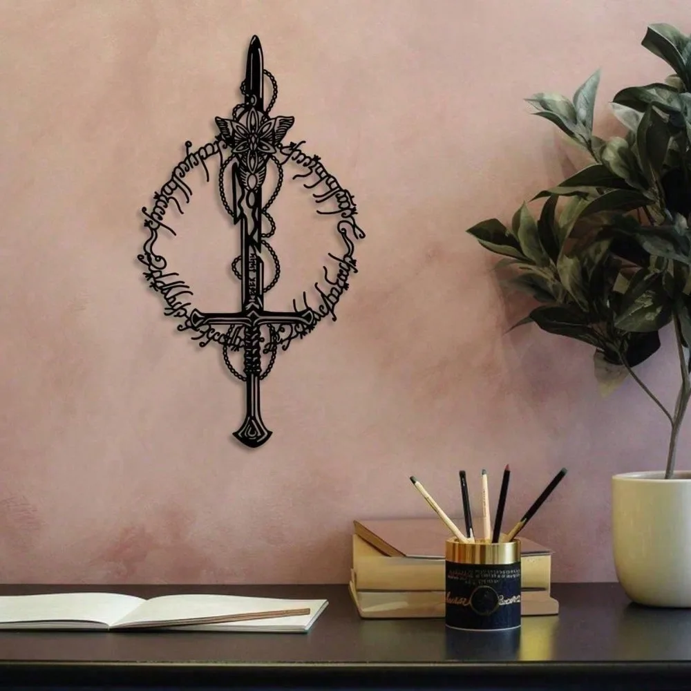SZC Ringwraith Metal Wall Art, Lord of The Rings Inspired Aluminum Decor for Home Man Cave