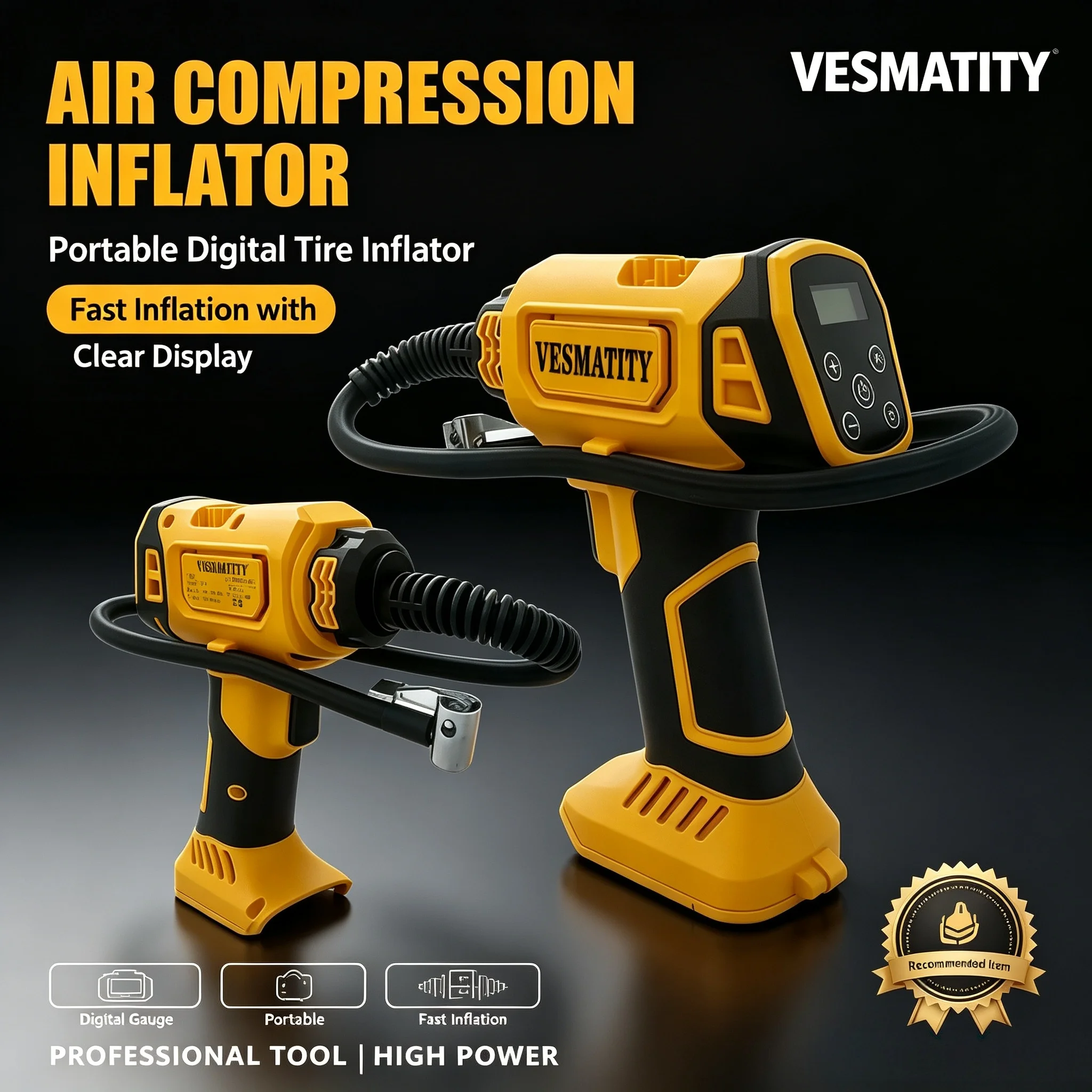 Cordless Air Pump 20V Battery - Vesmatity Cordless Car Tire Air Pump
