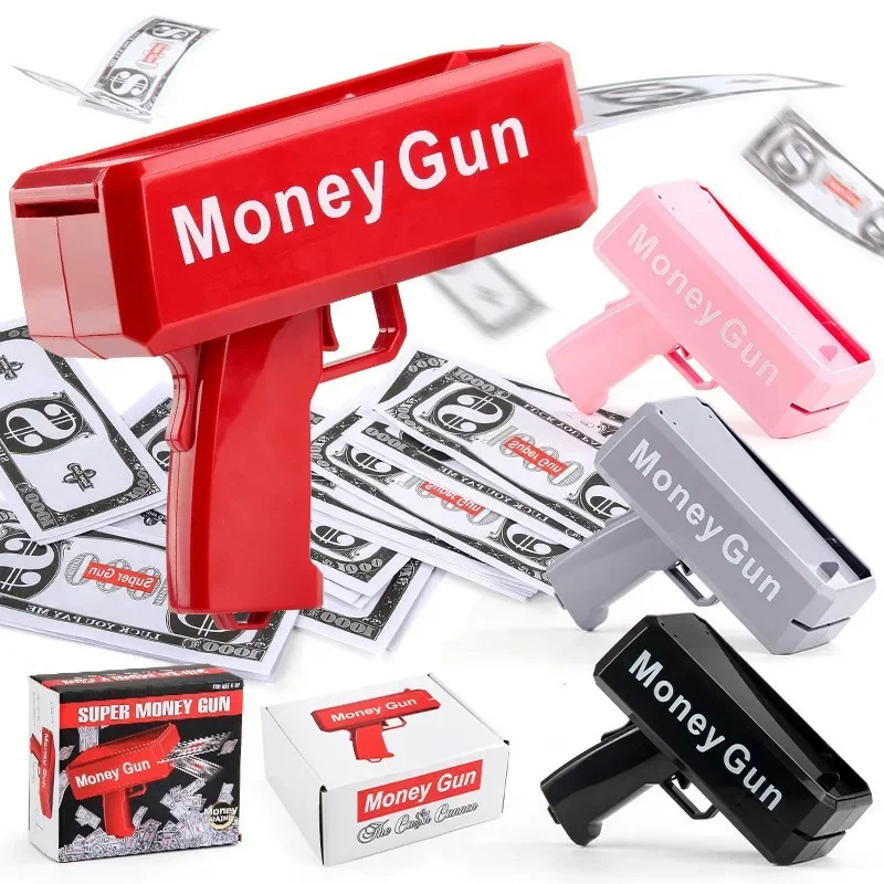 100 Stuks Cash Kanon Bankbiljet Super Geld Gun Shooter Speelgoed Voor Party Game Bruiloft Verjaardagsfeest Kerst