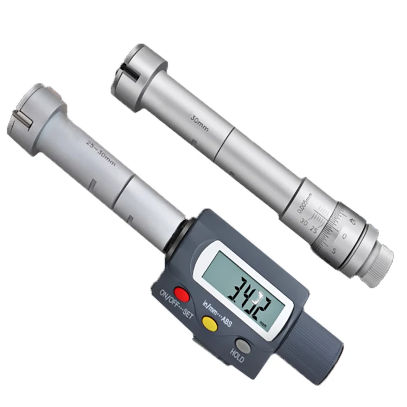 شاشة ديجيتال ثقيلة عالية الدقة ميكرومتر ثلاثي الفك لميزة الإغلاق التلقائي لأشغال المعادن