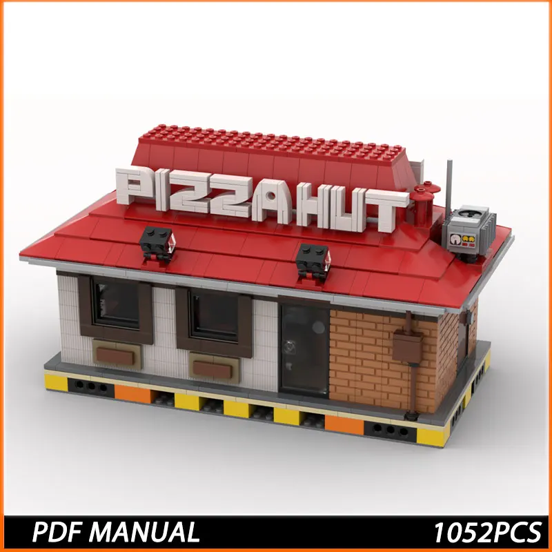 

MOC Pizza Hut Cityed Model Building Blocks Architecture Assemble DIY Education Toy Brick Christmas Gift Kids Birthday 1052PCS