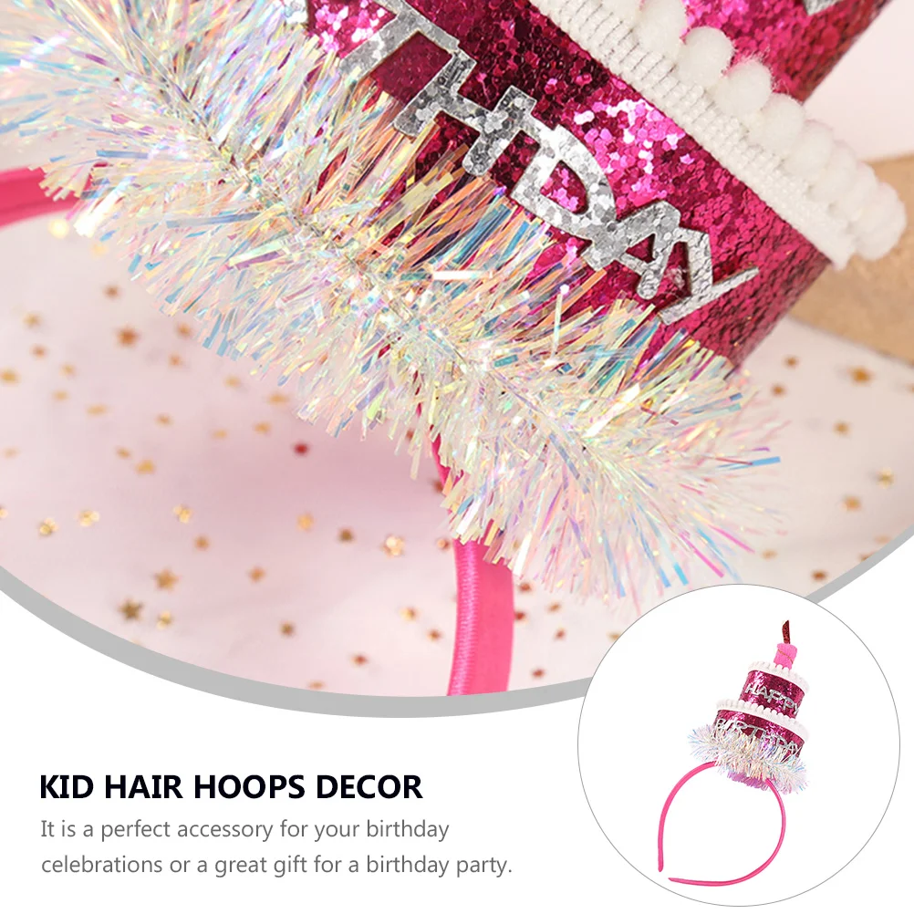 

Birthday Cake Hat Kid Party Hair Accessories Girls for Toddler Headband Funny Headwear