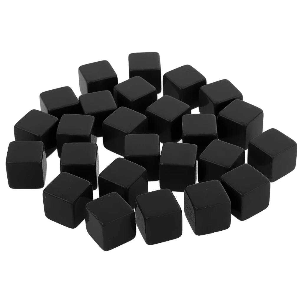 Six Sided Blank Dice Set 25pcs Plastic D6 Board Game Accessories for RPG Tabletop and Casino Play