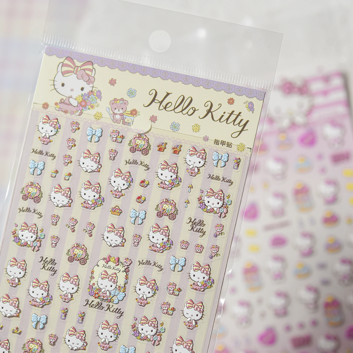 NEW 1PCS Kawaii Sanrio Style Nail Decals Ultra Thin Clear Base Cartoon Character Nail Stickers Fashion Girl Manicure Ornaments