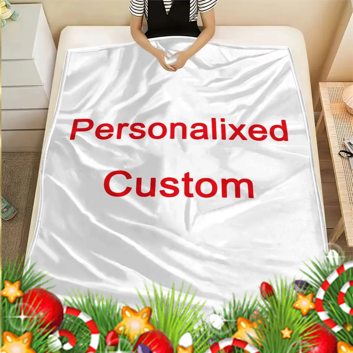 Custom Blanket Personalized Gifts for Her Him Valentines Day Anniversary, Photo Throw Blankets with Picture