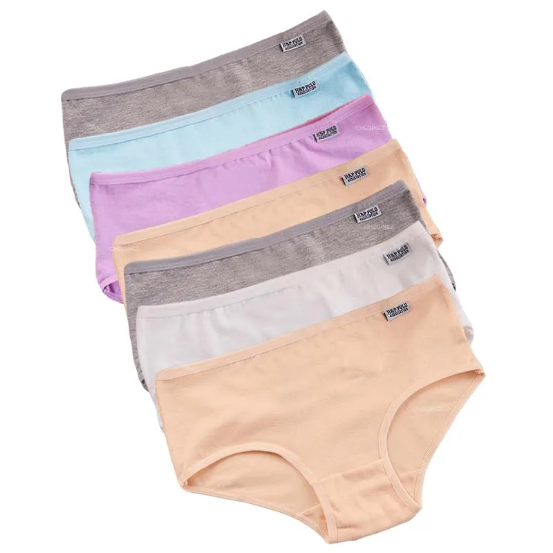 7 stks/partij Plus Size Ondergoed vrouwen Slipje Katoen Meisje Korte Sexy Lingerie Shorts Underpant Effen Panty Vrouwelijke Intieme M-4XL