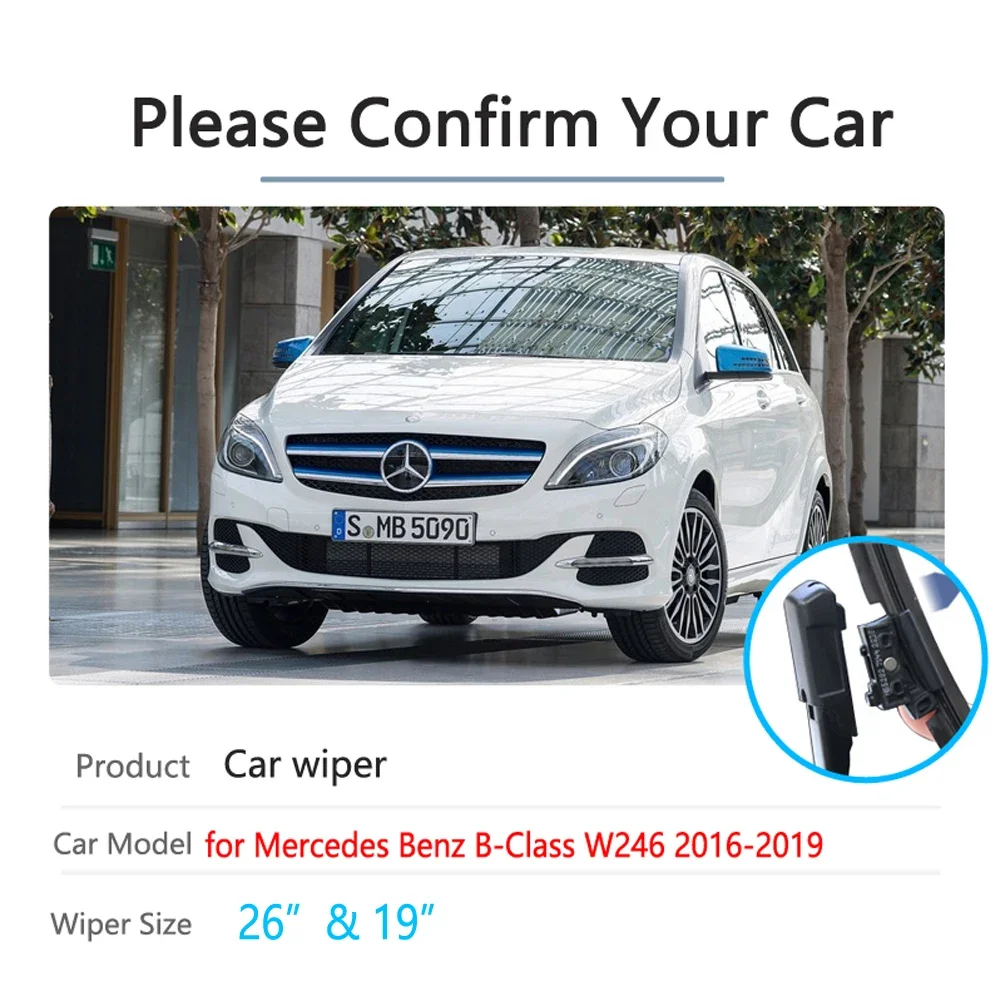 

For Mercedes Benz B-Class W246 2016~2019 Windscreen Windshield Wipers Car Accessories B-Klasse B160 B180 B200 Car Wiper Blades